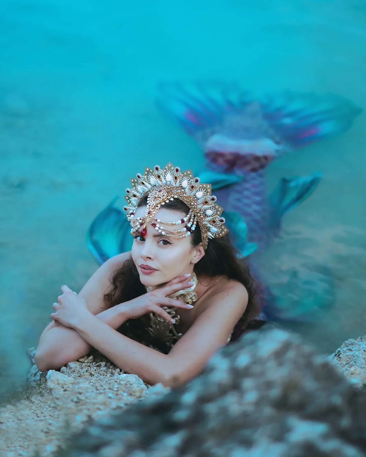 Agnieszka Pindel in a mermaid tail